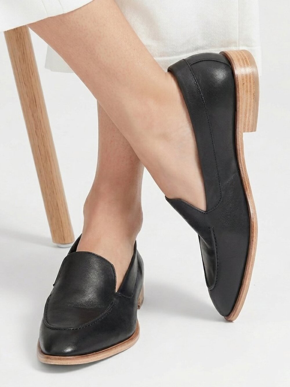 Everlane The Modern Loafer Black Leather Made in Italy Slip-On Flat Shoes US 8.9